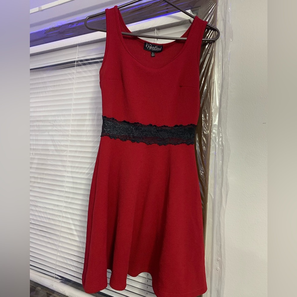 Women’s small red dress with lace